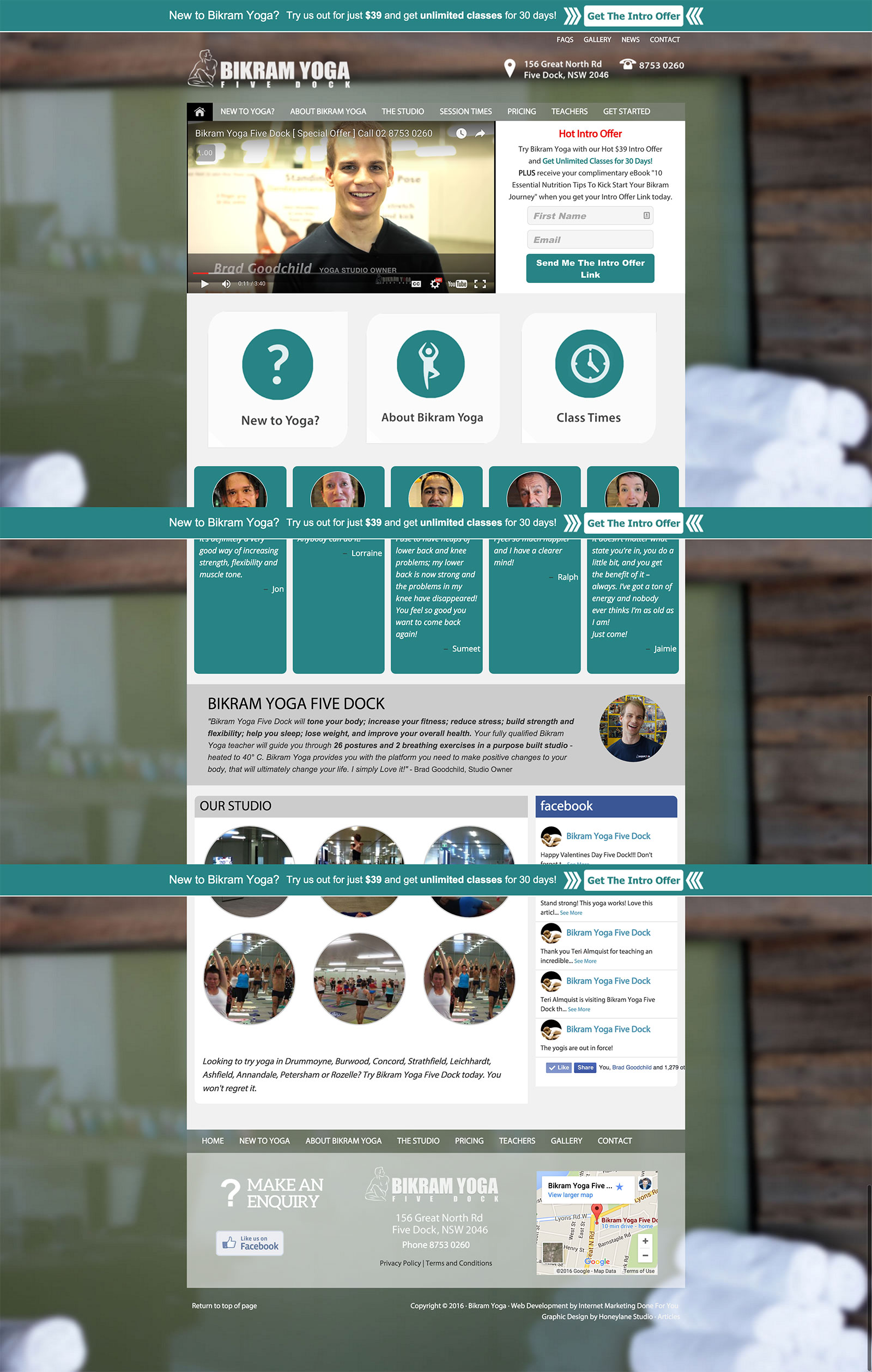 Bikram Yoga Five Dock Website